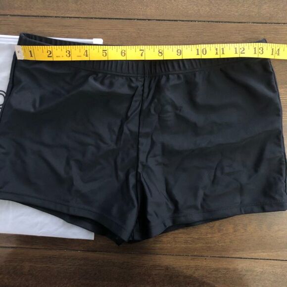 New Women's Black Boyshort Swimsuit Bathing Suit Bottom Swim Shorts Size Medium - Picture 3 of 8